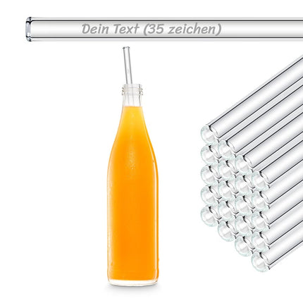 50x 30cm Glasstrohhalme mit Gravur für Flaschen von 0,33 bis 1 Liter für Jeden anlass (Glastrinkhalme) kaufen bei Linkreich – Jetzt entdecken!