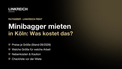 Ratgeber: Minibagger mieten in Köln – was kostet das?