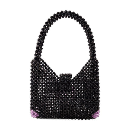 Hobo-Tasche mit Perlen - Germanier - Perlen - Schwarz