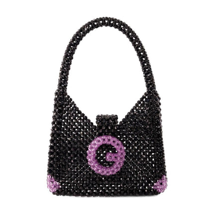 Hobo-Tasche mit Perlen - Germanier - Perlen - Schwarz