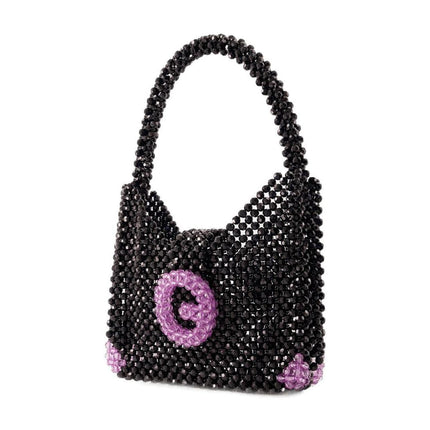 Hobo-Tasche mit Perlen - Germanier - Perlen - Schwarz