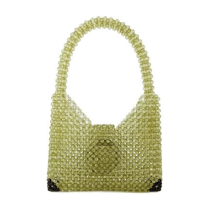 Hobo-Tasche mit Perlen - Germanier - Perlen - Grün/Schwarz