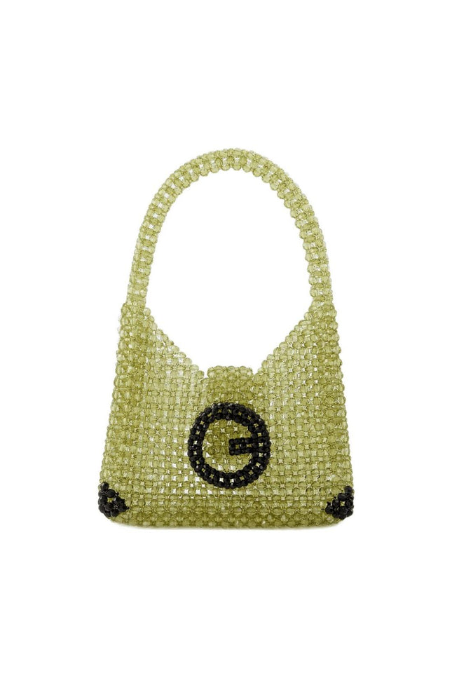 Hobo-Tasche mit Perlen - Germanier - Perlen - Grün/Schwarz