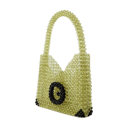 Hobo-Tasche mit Perlen - Germanier - Perlen - Grün/Schwarz