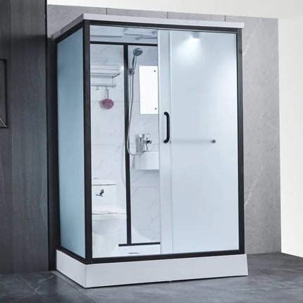 Mobile Duschkabine mit WC & Waschbecken – 140×110×215 cm – Komplettmodul