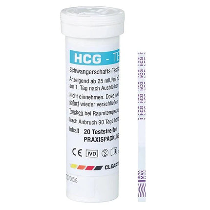 Cleartest hCG Schwangerschafts-Teststreifen - 20 Stück | Packung (20 Tests)