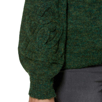 Alpaka Rollkragen Pullover SALOMON – Modischer Crop-Strick mit Applikationen