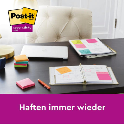 Post-it® Super Sticky Notes, 76 mm x 127 mm, 90 Blatt/Block, 100% PEFC
