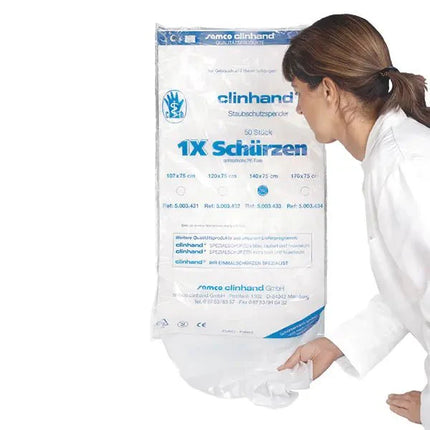 Clinhand Damen-Einmalschürzen, 120cm Pack: 50 Stück | Packung (50 Stück)