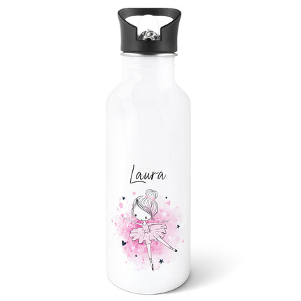Bedruckte Trinkflasche aus Edelstahl - Ballerina
