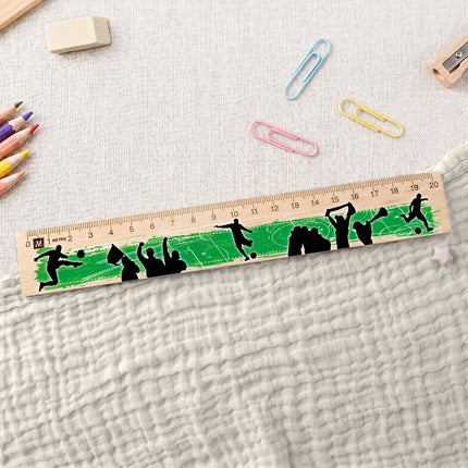 Lineal zur Einschulung im Fußball Design für Kinder aus Holz