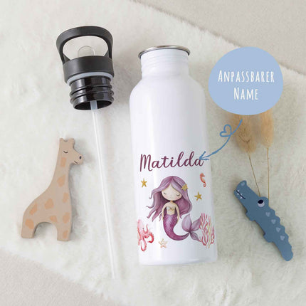 Bedruckte Trinkflasche aus Edelstahl - Meerjungfrau