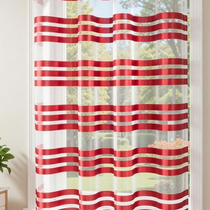 Ösen Schal »GÖTTINGEN« transparent Organza Gardine mit Querstreifen 89133