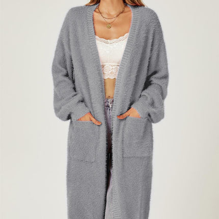 Relaxed Cozy Soft Cardigan In Grey