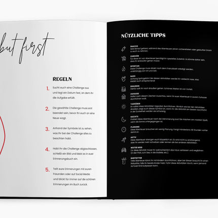 Dirty Adventures Challengebuch fürs Bett