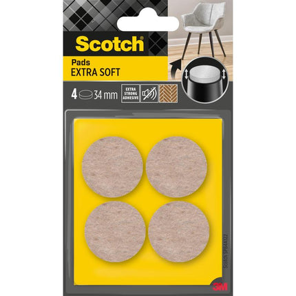 Scotch® Extra weiche Filzpads, selbsthaftend, beige