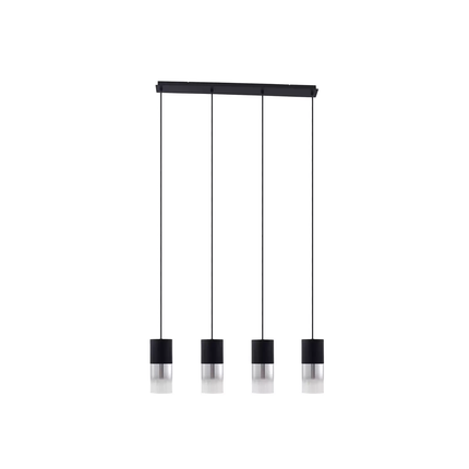 B-Ware Lindby Hängeleuchte Svante Hängelampe Deckenleuchte Lampe 4 Flg Schwarz Glas 85