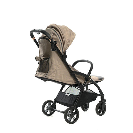 Babywagen Sommer-Buggy Beige – ultraleicht, flach liegend, UV-Sonnenverdeck, Einhand-Faltmechanismus, 5-Punkt-Gurt (0–4 Jahre)