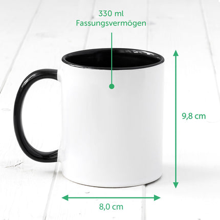Bedruckte Tasse mit Motiv Einschulung Dino