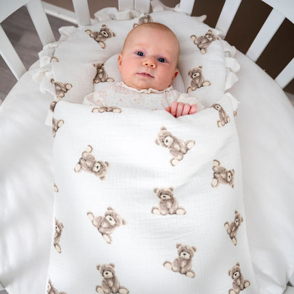 Babyschlafsack Dreamy Musselin Teddybär  – süßer Ganzjahresschlafsack