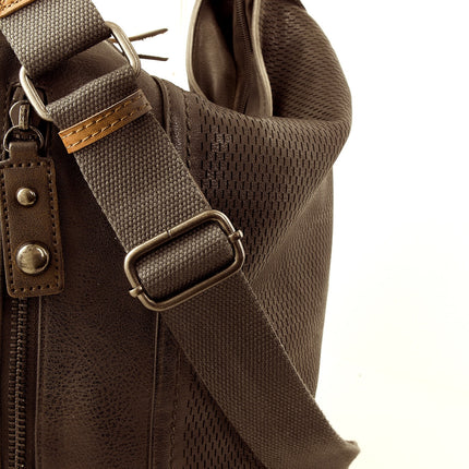 Vintage Beuteltasche mit Reißverschluß Dunkelbraun