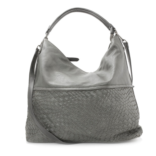 Schultertasche Beutel mit Flechtoptik