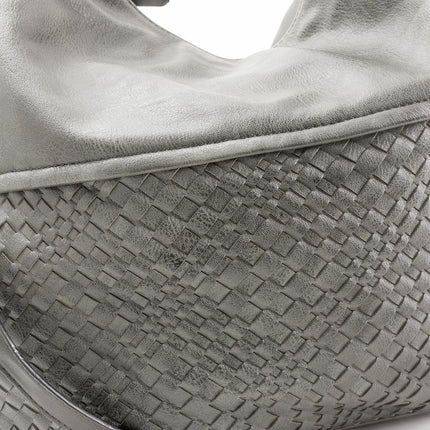 Schultertasche Beutel mit Flechtoptik