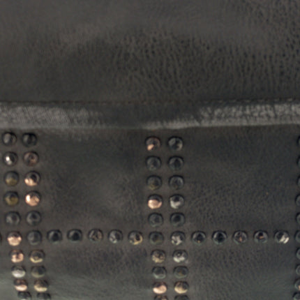 Große Vintage Bag Tasche mit Nieten Schwarz