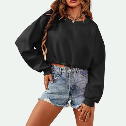 Perfectly Oversized Cropped Sweatshirt In Black