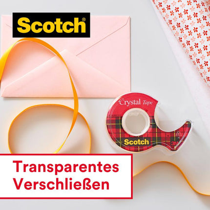 Scotch® Crystal Klebeband, transparent, Vorteilspack, 8 Rollen, 19 mm x 33 m | Packung (1 Stück)