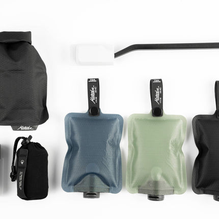 Matador FlatPak Toiletry Bottle 3-Pack (blue, charcoal, green)