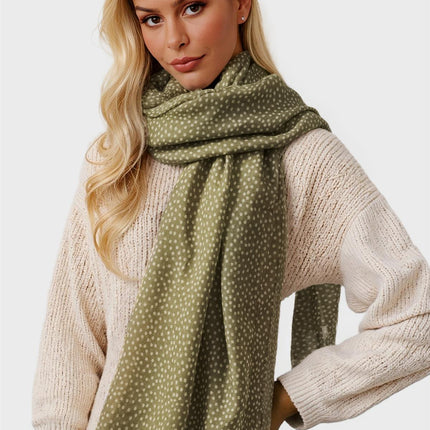 Little Floral Print Tassel Scarf In Brown