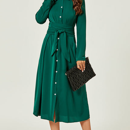Shirt Midi Wrap Dress In Green