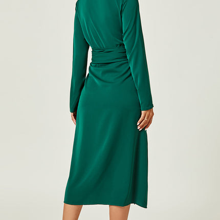 Shirt Midi Wrap Dress In Green