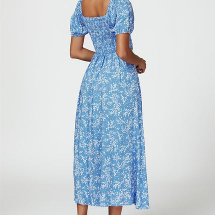 Floral Print Maxi Dress In Blue