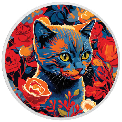 Floral Feline Blaze 1oz Silver Coloured Coin