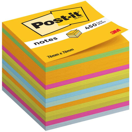 Post-it® Notes Würfel, Ultra-Farben, 76 mm x 76 mm, 450 Blatt/Block, 1 Block/Packung, 100% PEFC, SGSCH-PEFC-COC-110078 | Packung (1 Set)