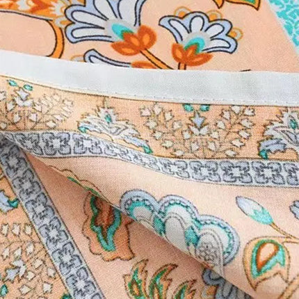 Relaxed Cotton Kimono In Blue Floral