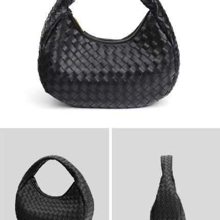 Braided Shoulder Bag In Black
