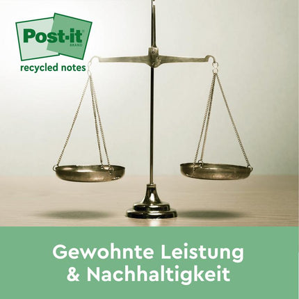 Post-it® Recycling Z-Notes, 76 mm x 76 mm, 100 Blatt/Block, 100% PEFC