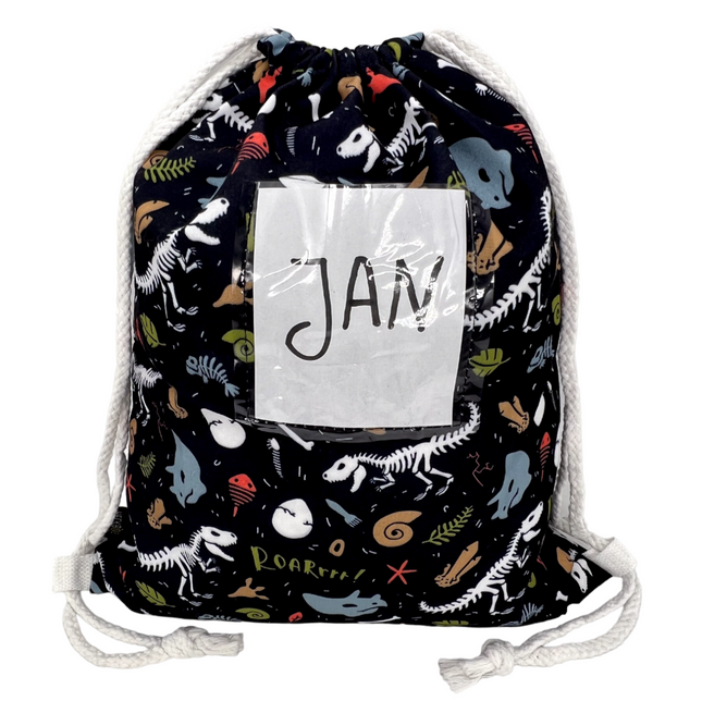 Kinder Turnbeutel Dino Skelett Tasche