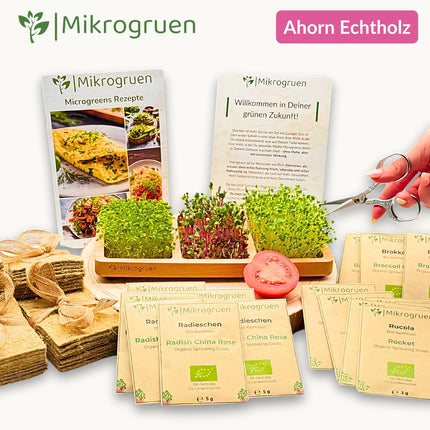 Microgreens Anzuchtset - Echtholz Traum