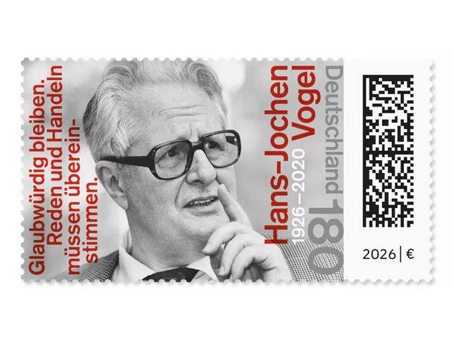 SEO. 100. Geburtstag Hans - Jochen Vogel, Briefmarke zu 1,80 €, 10er - Bogen - Linkreich
