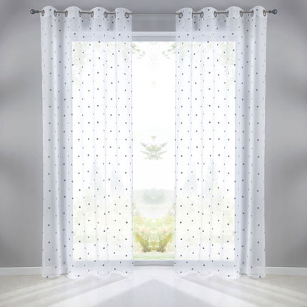 Gardine Ösen Schal  Vorhang POMPEI Relief Stickerei Transparent Raffhalter  10000178