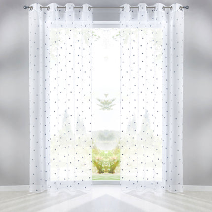 Gardine Ösen Schal  Vorhang POMPEI Relief Stickerei Transparent Raffhalter  10000178