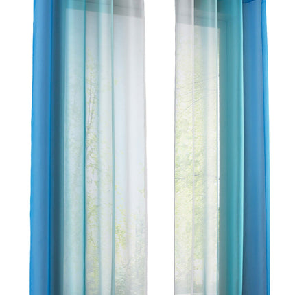 2er Pack Gardinen Vertikal Farbverlauf Druck Transparent »Modena« mit Ösen und Raffhalter, Vorhang, Dekoschal 10000183