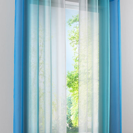 2er Pack Gardinen Vertikal Farbverlauf Druck Transparent »Modena« mit Ösen und Raffhalter, Vorhang, Dekoschal 10000183