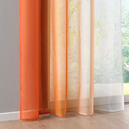 2er Pack Gardinen Vertikal Farbverlauf Druck Transparent »Modena« mit Ösen und Raffhalter, Vorhang, Dekoschal 10000183