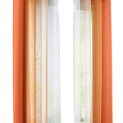 2er Pack Gardinen Vertikal Farbverlauf Druck Transparent »Modena« mit Ösen und Raffhalter, Vorhang, Dekoschal 10000183