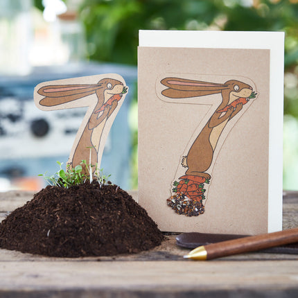 Geburtstagskarte "Sieben"